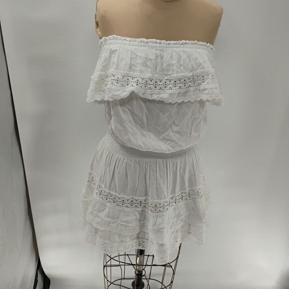 Melissa Odabash NWT White Dress Swimwear mosalma salma dress lace detail ruffle - Picture 5 of 16